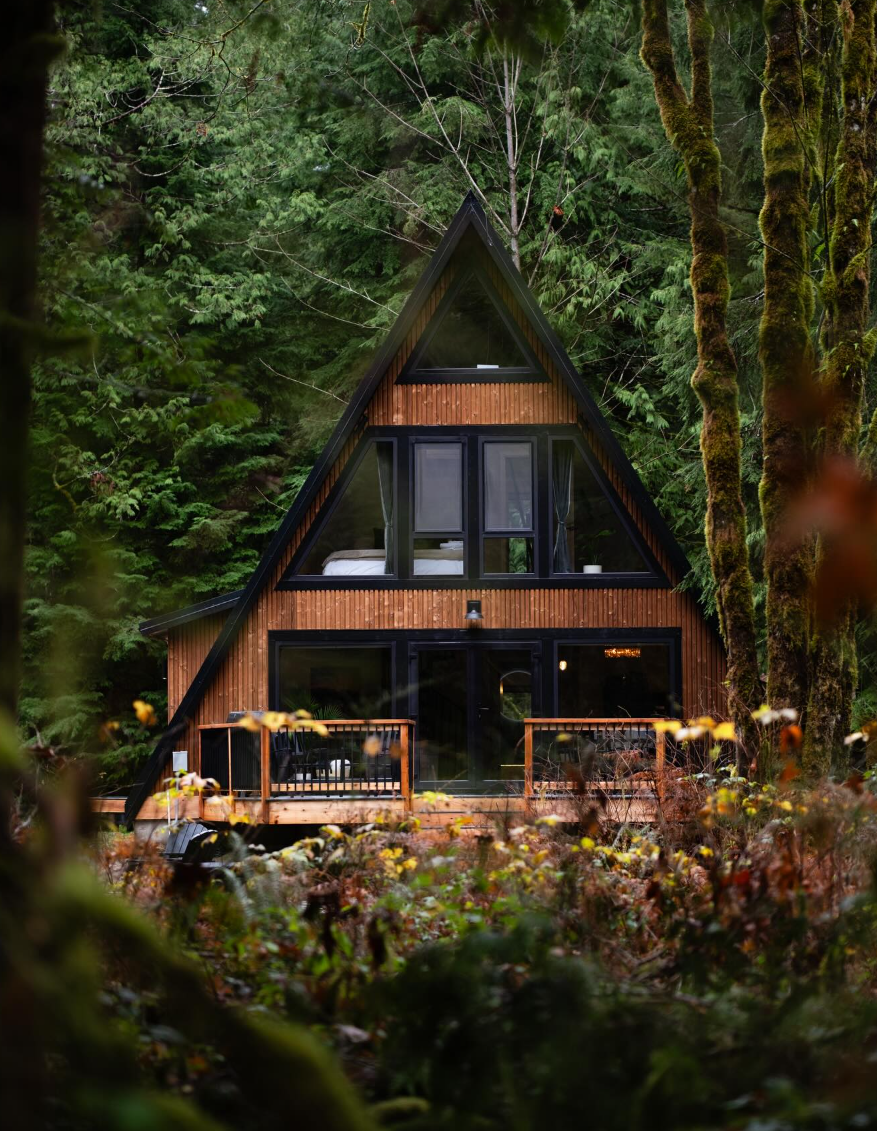Aframe rental in the Cascade Mountains
